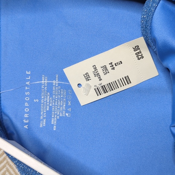 Aeropostale blue mid-rise cheeky bikini bottoms size small - Picture 3 of 5